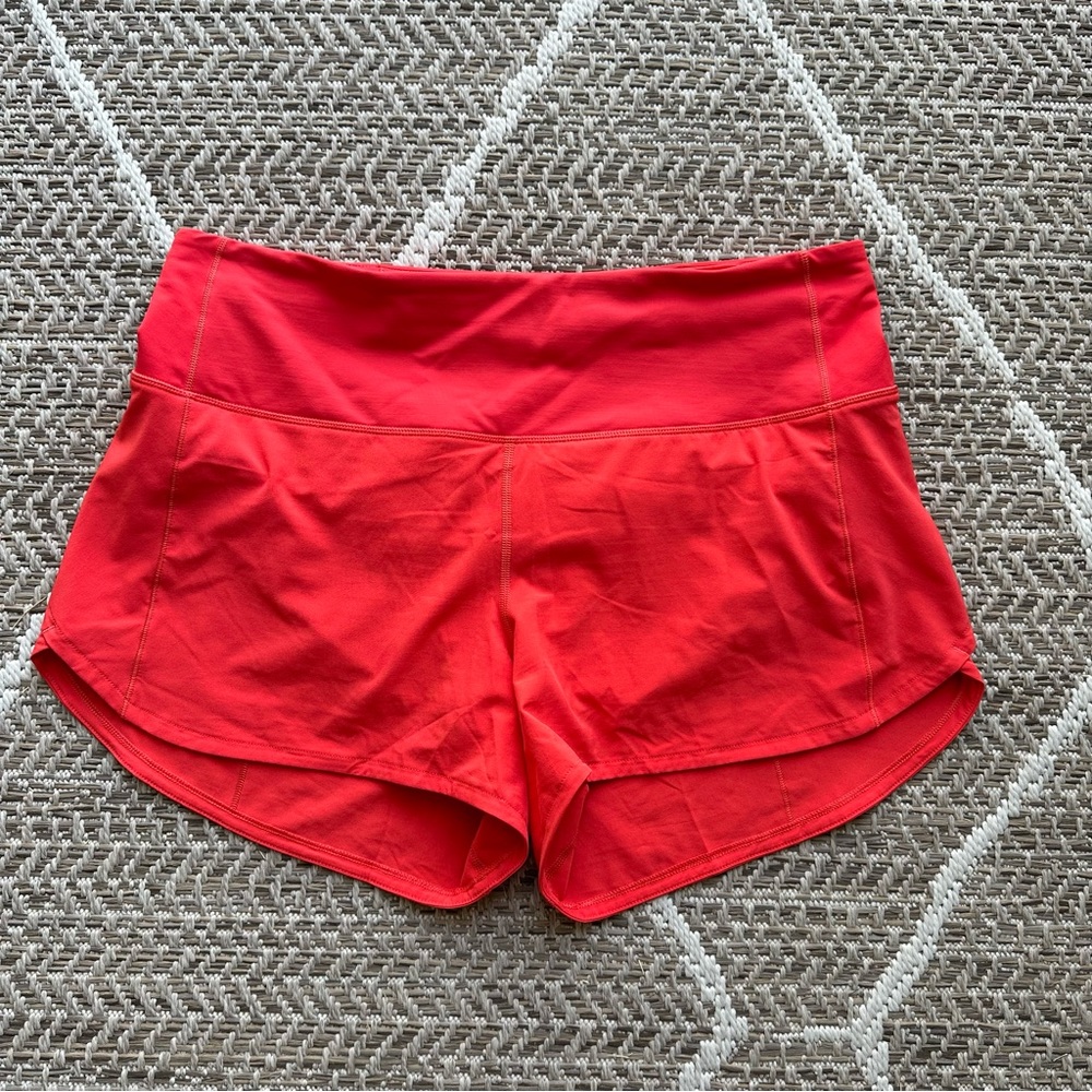 Lululemon Speed Up High Rise Short 4" (Size 10, Carnation Red)